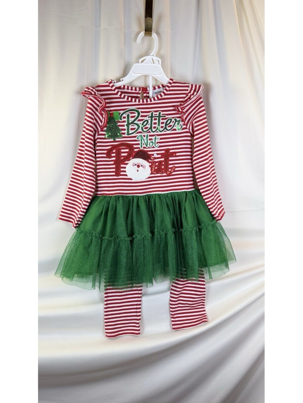 Counting Daisies Toddler & Girls Holiday Tutu Set 4T Christmas Better Not Pout